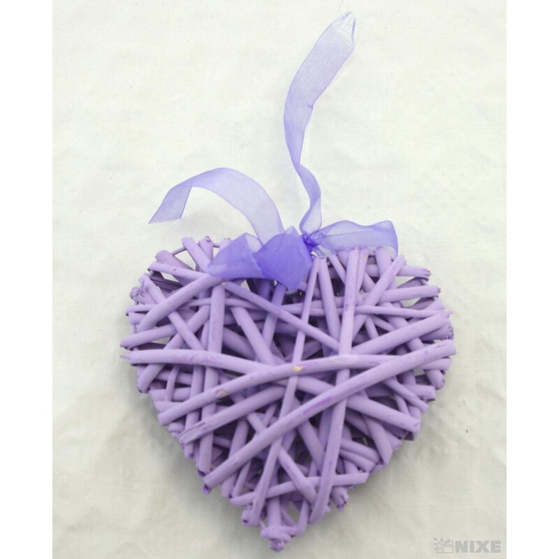 ZÁVĚS SRDCE 14cm*FIALOVÁ