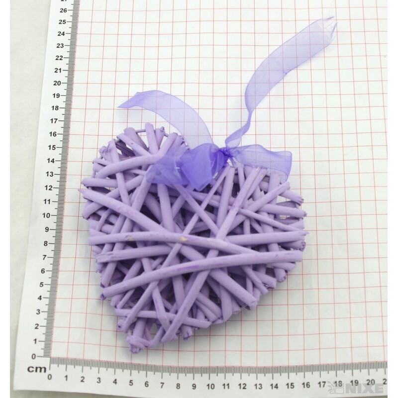 ZÁVĚS SRDCE 14cm*FIALOVÁ