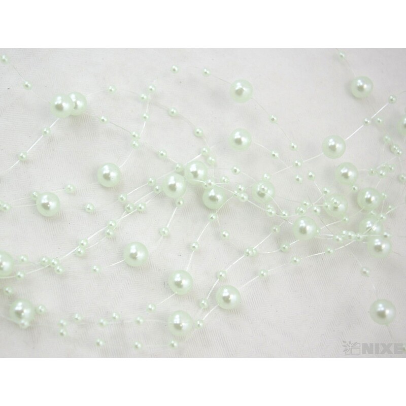 PERLIČKY NA SILONU 120cm 10ks*ZELENÁ SV.