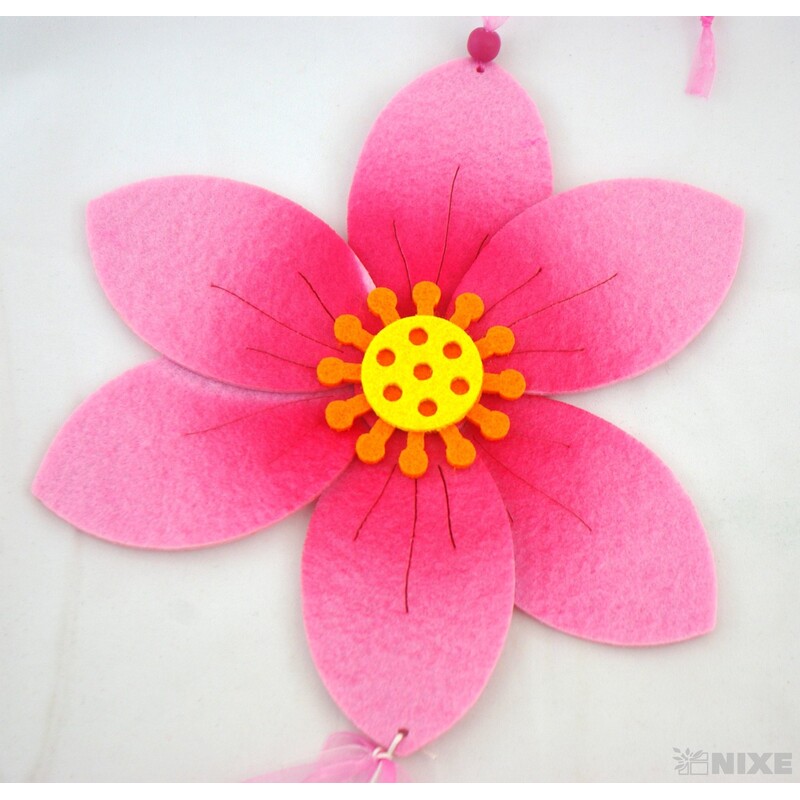 ZÁVĚS FILC KVĚT 20x20cm*MIX BAREV