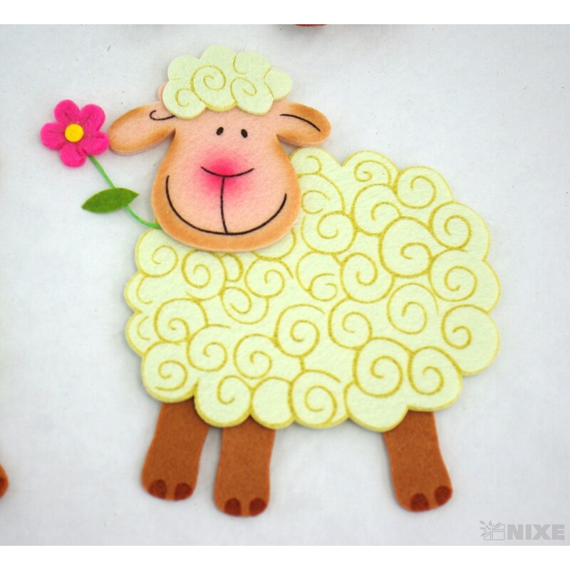 OVEČKA FILC NALEPOVACÍ 18x15cm