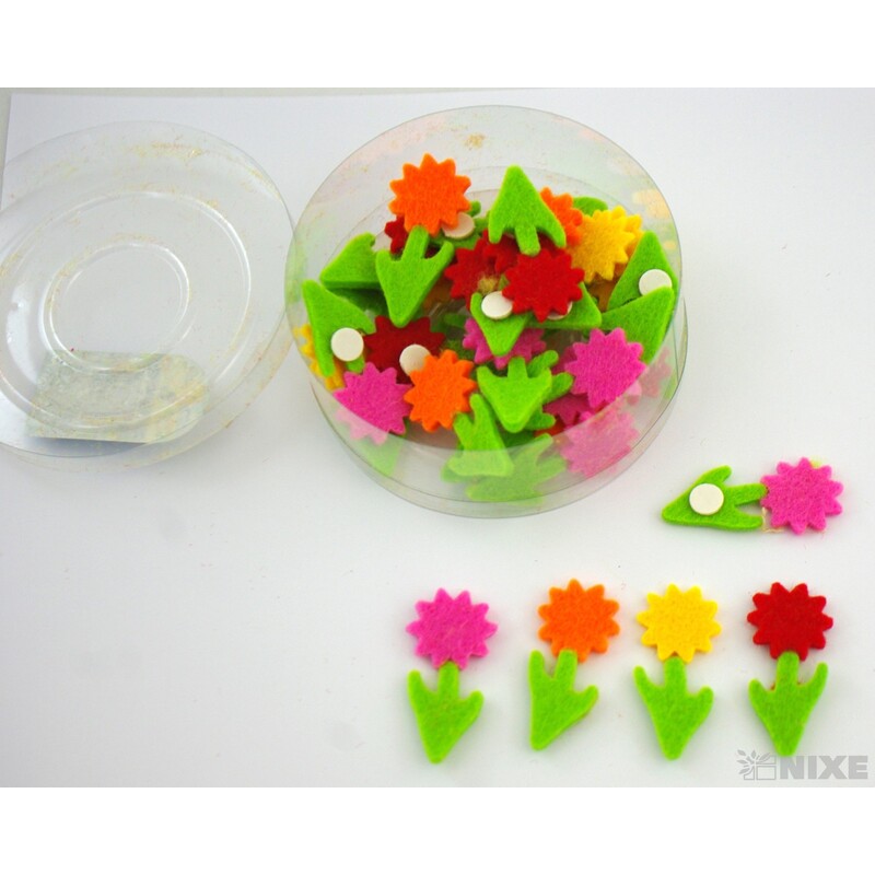 KVÍTEK NALEPOVACÍ 4cm 24ks*MIX BAREV