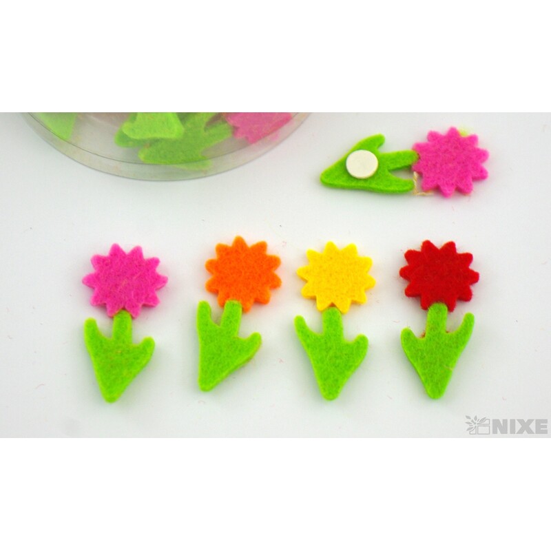 KVÍTEK NALEPOVACÍ 4cm 24ks*MIX BAREV