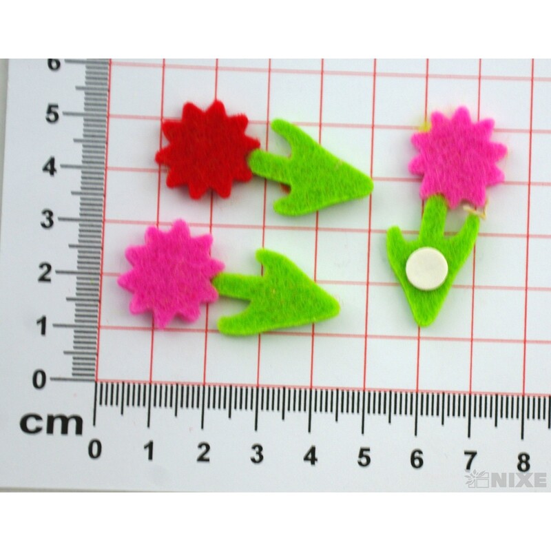 KVÍTEK NALEPOVACÍ 4cm 24ks*MIX BAREV