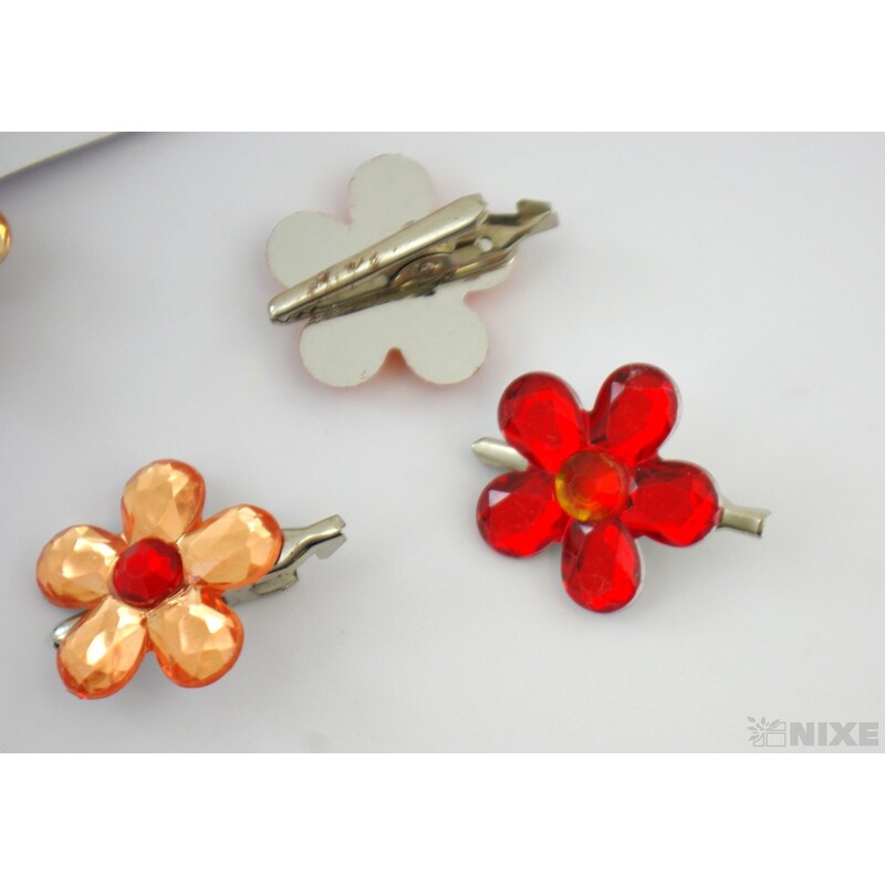 KLIPS KVÍTEK AKRYL 3cm 12ks*MIX BAREV