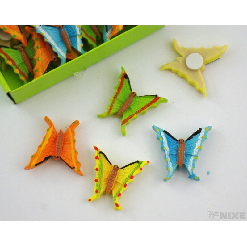 MOTÝL NALEPOVACÍ 2cm 24ks*MIX BAREV