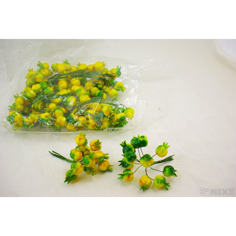 GRANÁT. JABLÍČKA 2,5x11cm 12ks 12sv*ZELENÁ+ŽLUTA