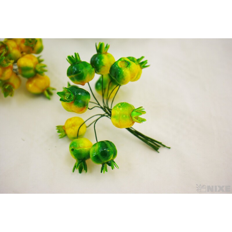 GRANÁT. JABLÍČKA 2,5x11cm 12ks 12sv*ZELENÁ+ŽLUTA