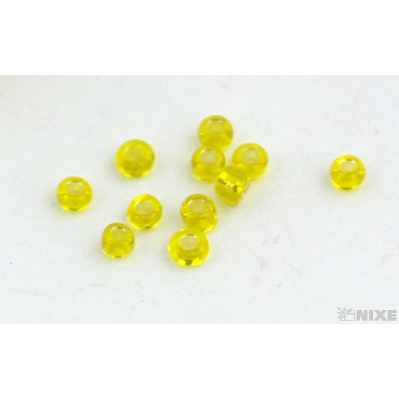 SKLENĚNÉ KORÁLKY TRANS. 2mm 50g*ŽLUTÁ