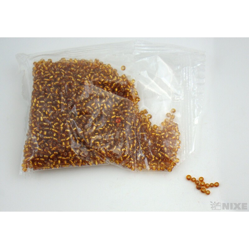 SKLENĚNÉ KORÁLKY TRANS. 2mm 50g*HNĚDÁ