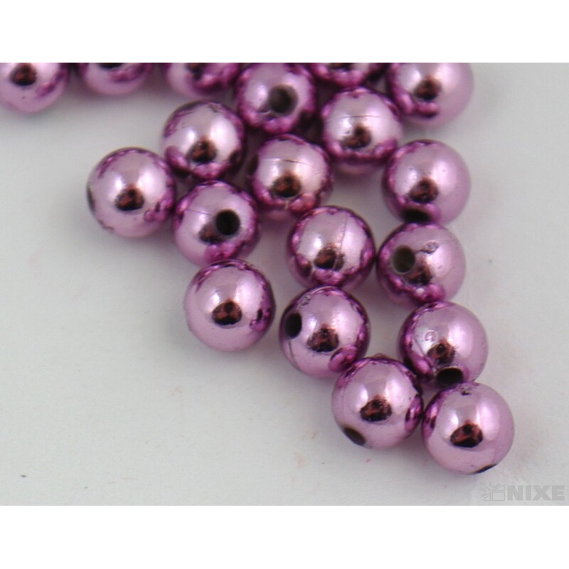 KORÁLKY 6mm 50g METAL*FIALOVÁ