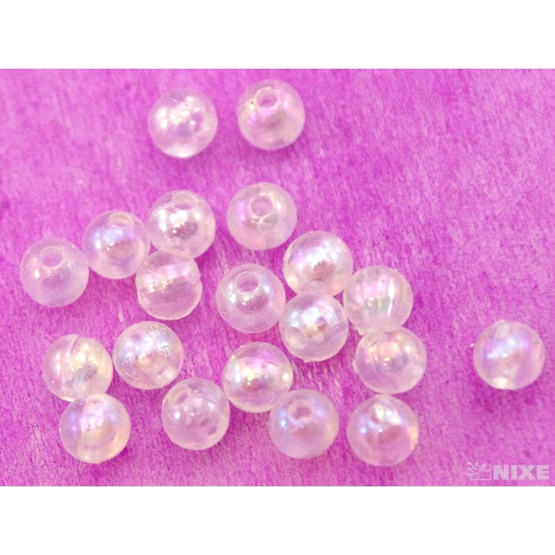 KORÁLKY 6mm 50g ČIRÉ*PRŮHLEDNÁ