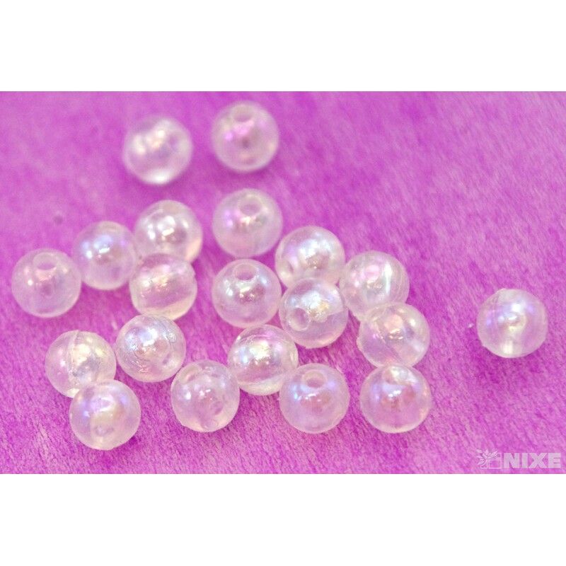 KORÁLKY 6mm 50g ČIRÉ*PRŮHLEDNÁ