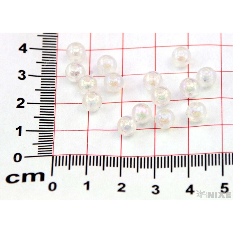 KORÁLKY 6mm 50g ČIRÉ*PRŮHLEDNÁ