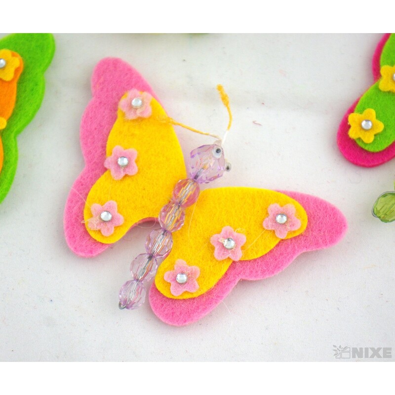 MOTÝL FILC NALEPOVACÍ 5cm 12ks*MIX 