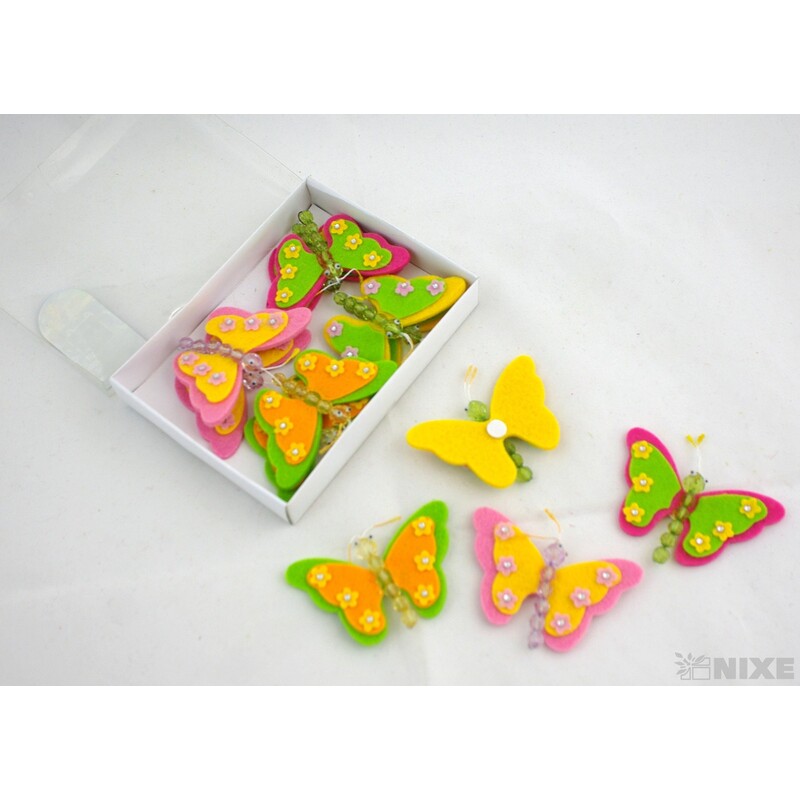 MOTÝL FILC NALEPOVACÍ 5cm 12ks*MIX 