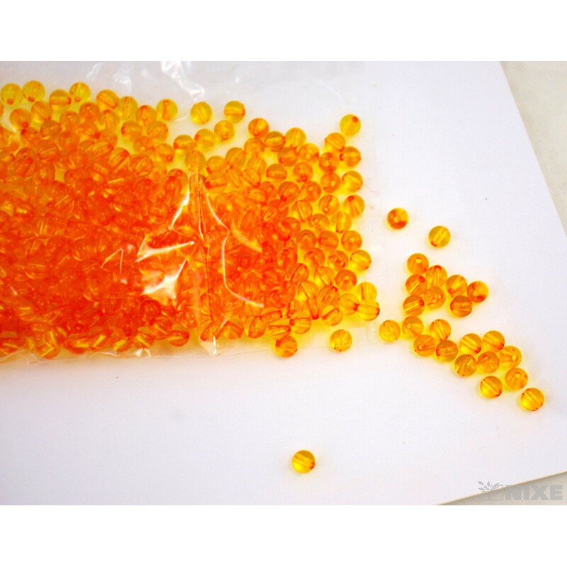 KORÁLKY 6mm 50g ČIRÉ*ORANŽOVÁ