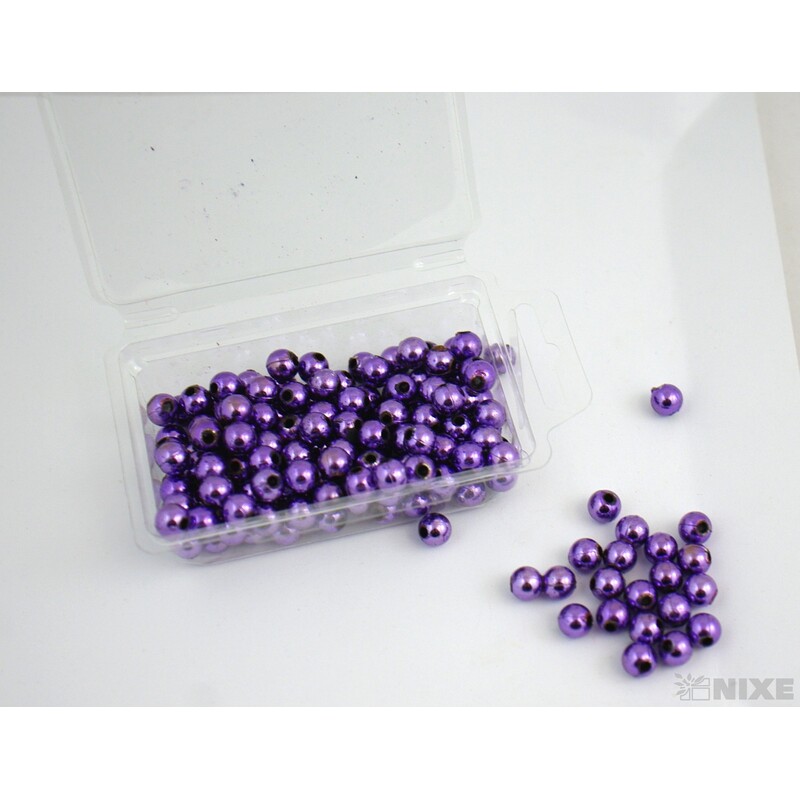 KORÁLKY 8mm 45g METAL*FIALOVÁ