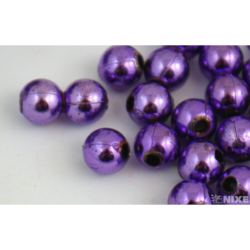 KORÁLKY 8mm 45g METAL*FIALOVÁ