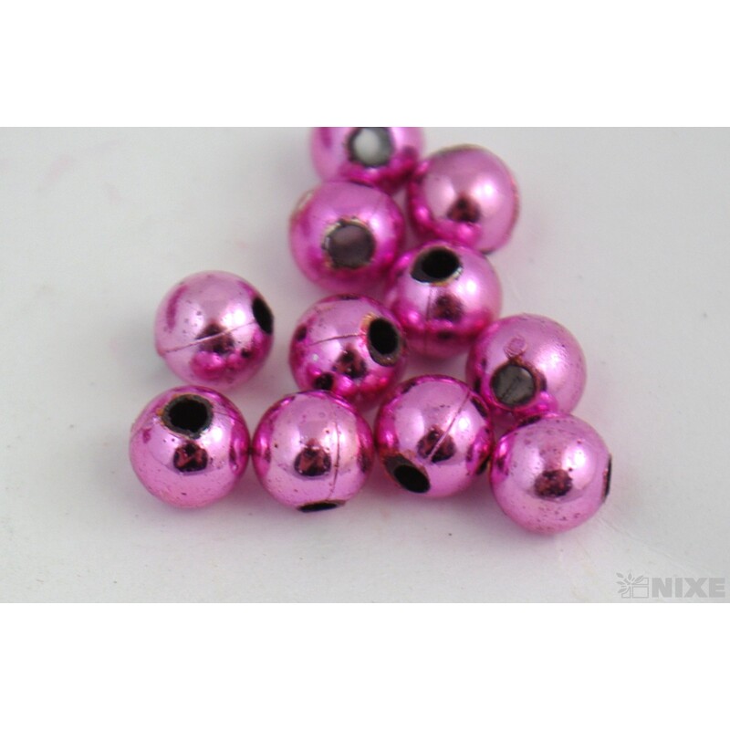 KORÁLKY 8mm 45g METAL*RŮŽOVÁ