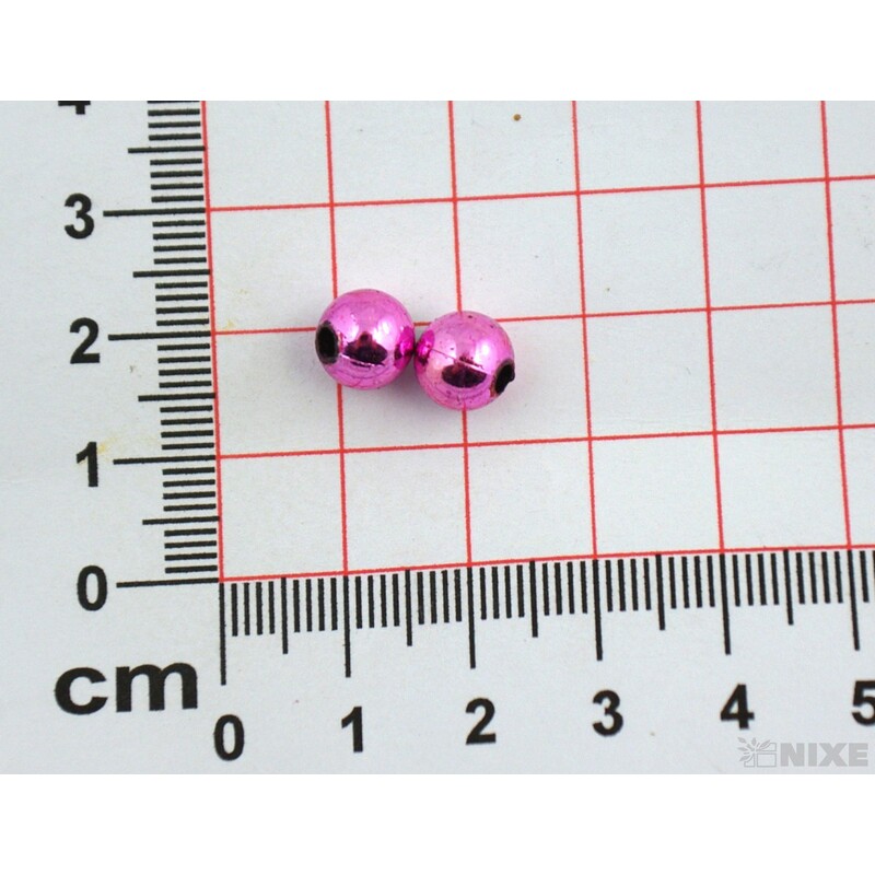 KORÁLKY 8mm 45g METAL*RŮŽOVÁ