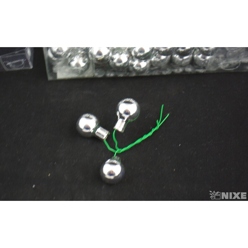 KOULE NA DR. 2x10,5cm 144ks*STŘÍBRNÁ