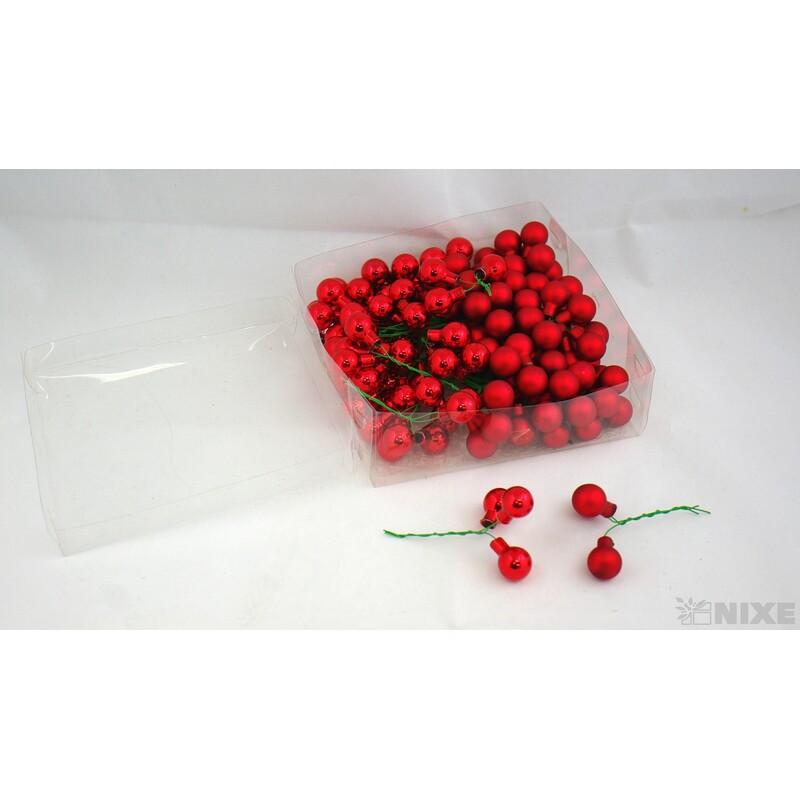 KOULE NA DR. 2x10,5cm 144ks MIX*ČERVENÁ