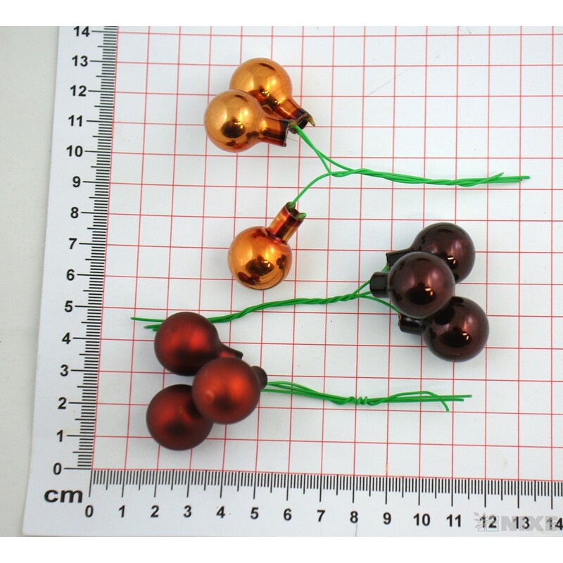 KOULE NA DR. 2x10,5cm 144ks MIX*HNĚDÁ