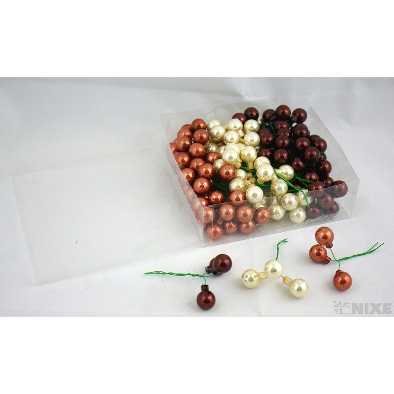 KOULE NA DR. 2x10,5cm 144ks MIX*HNĚDÁ