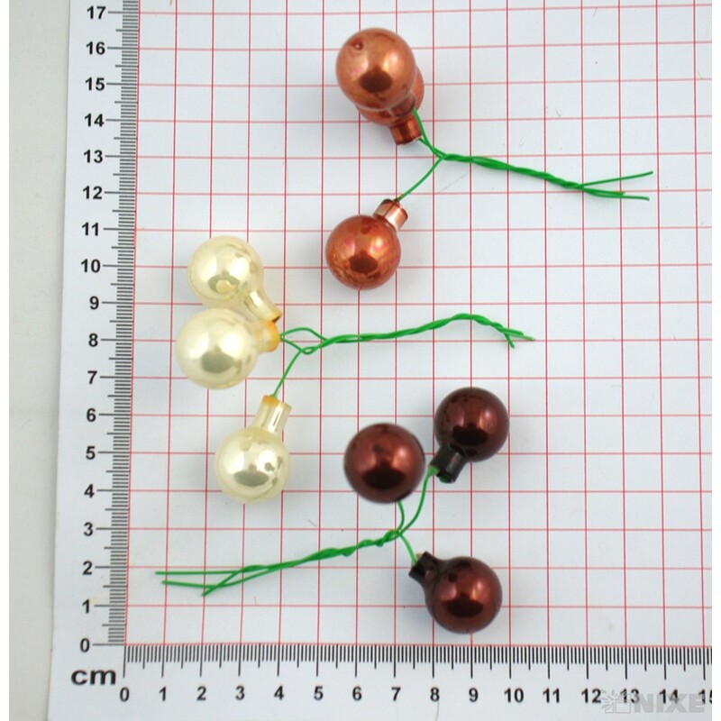 KOULE NA DR. 2x10,5cm 144ks MIX*HNĚDÁ