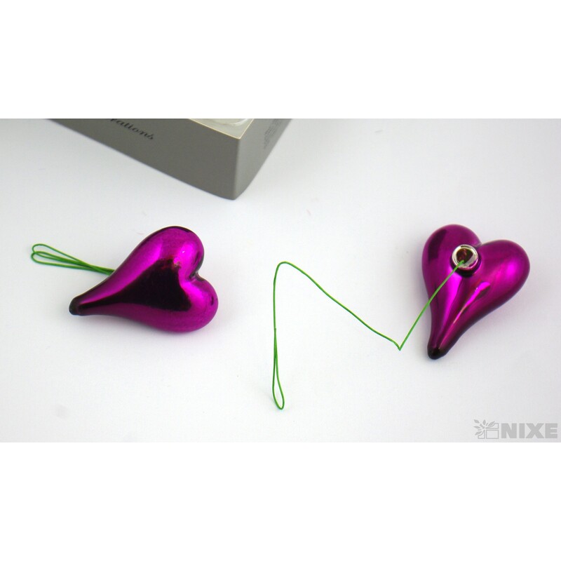 SRDCE NA DRÁTKU 5x20cm 8ks*FIALOVÁ