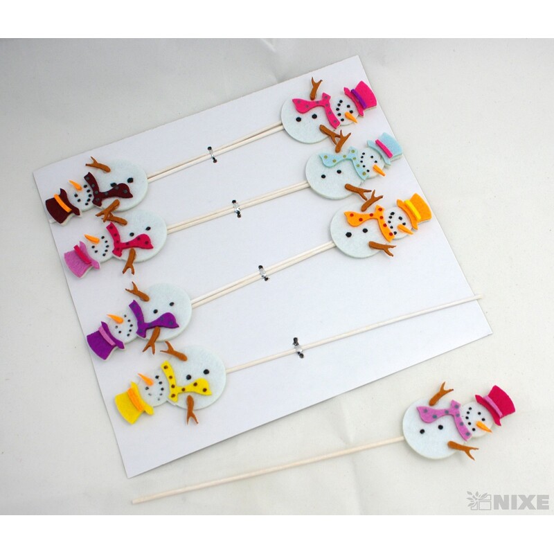 ZÁPICH FILC SNĚHULÁK 8x28cm 8ks*MIX BAREV