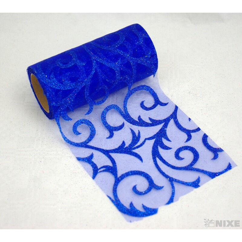 ORGANZA GLITR 11 12cmx10yd*MODRÁ