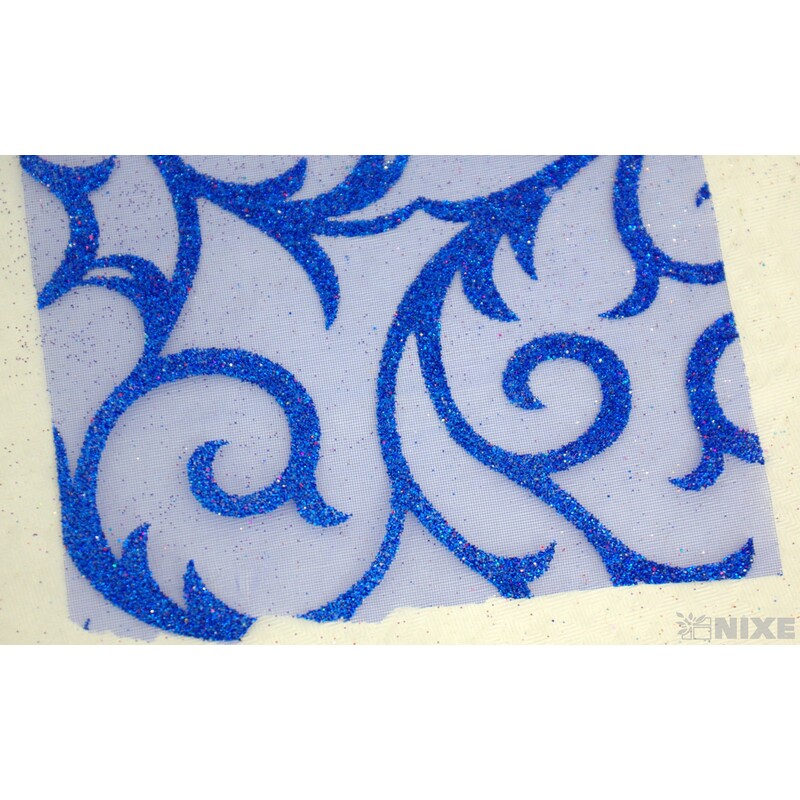 ORGANZA GLITR 11 12cmx10yd*MODRÁ