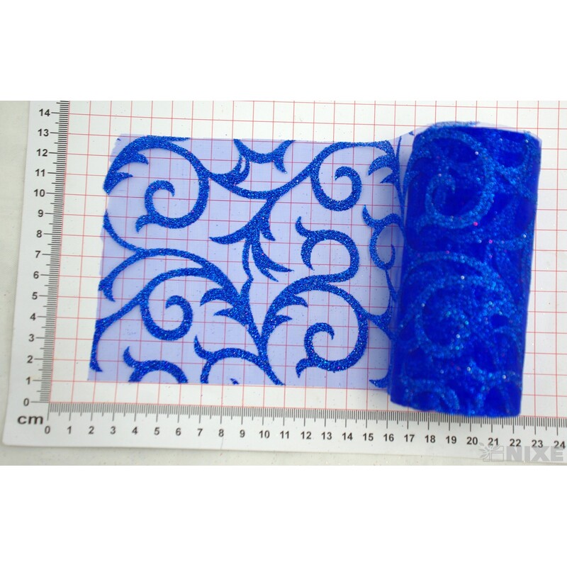 ORGANZA GLITR 11 12cmx10yd*MODRÁ