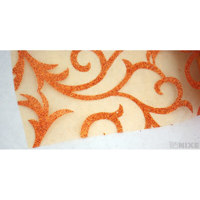 ORGANZA GLITR 11 12cmx10yd*ORANŽOVÁ