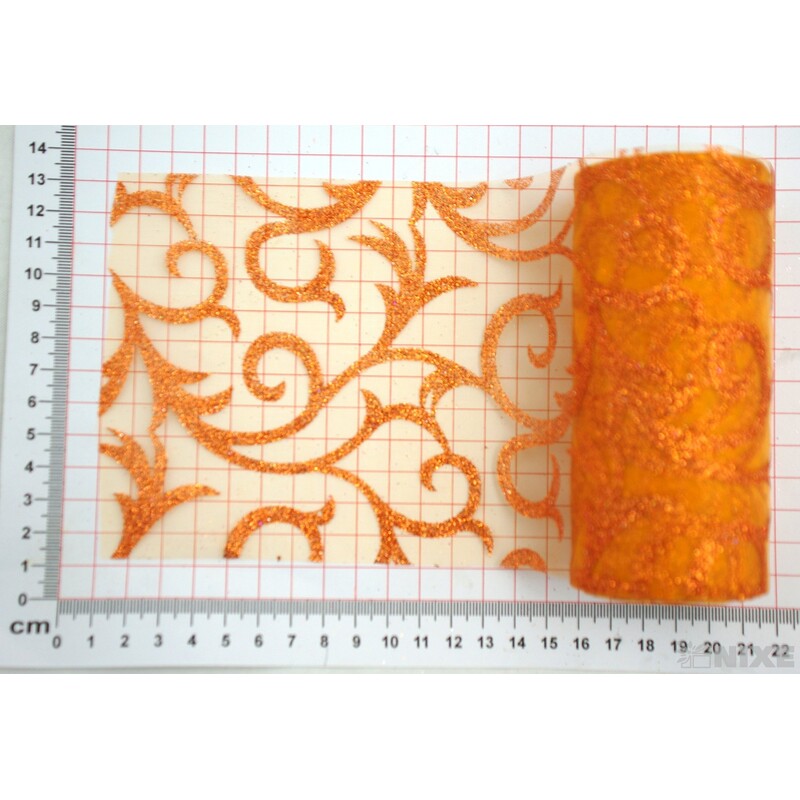 ORGANZA GLITR 11 12cmx10yd*ORANŽOVÁ