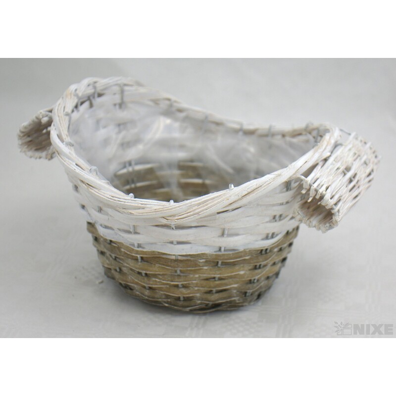 KVĚTNÍK PROUTĚNÝ 21x11cm*MIX BAREV