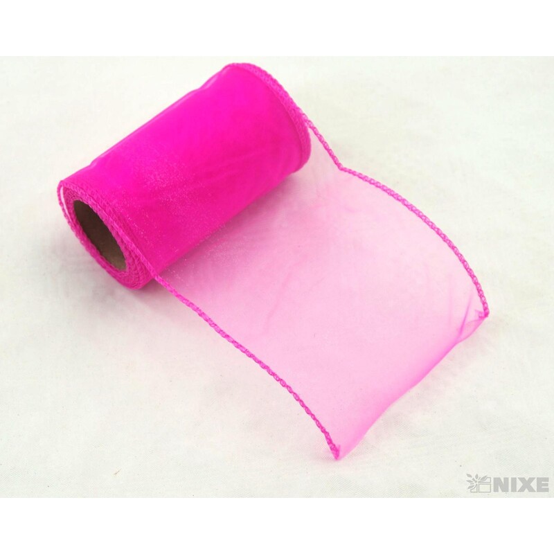 ORGANZA 10cmx10yd*RŮŽOVÁ CYKLÁMEN 008