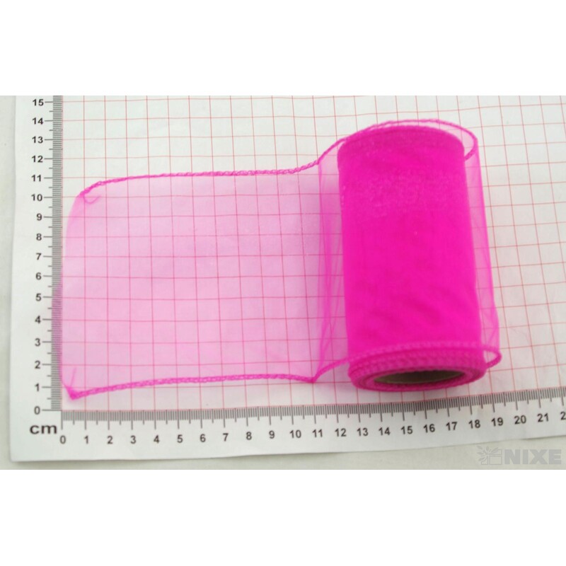 ORGANZA 10cmx10yd*RŮŽOVÁ CYKLÁMEN 008