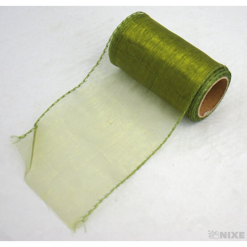 ORGANZA 10cmx10yd*ZELENÁ KHAKI 2T 11