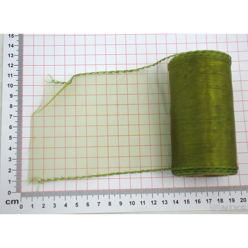 ORGANZA 10cmx10yd*ZELENÁ KHAKI 2T 11