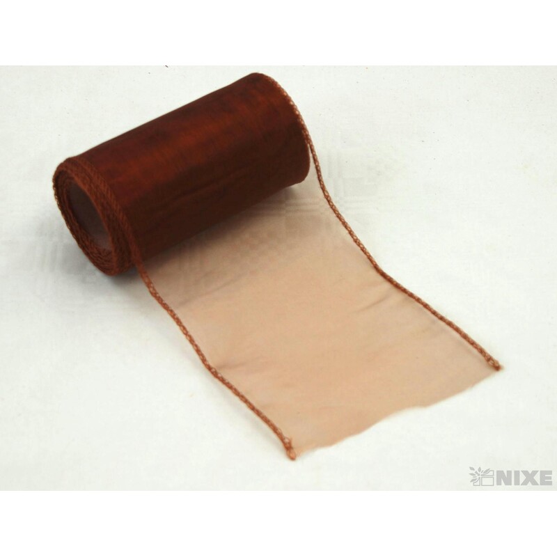 ORGANZA 10cmx10yd*HNĚDÁ 2T 42