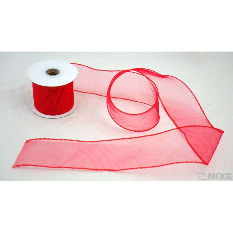 ORGANZA STUHA 65mmx20m*ČERVENÁ 003