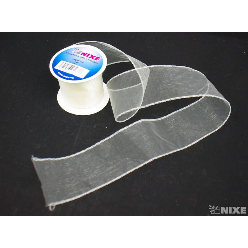 ORGANZA STUHA 65mmx20m*KRÉMOVÁ 049