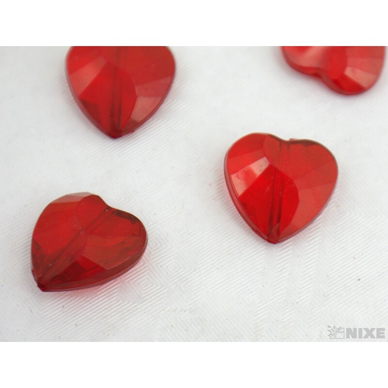 SRDCE NAVL. AKRYL 2cm 30ks*ČERVENÁ