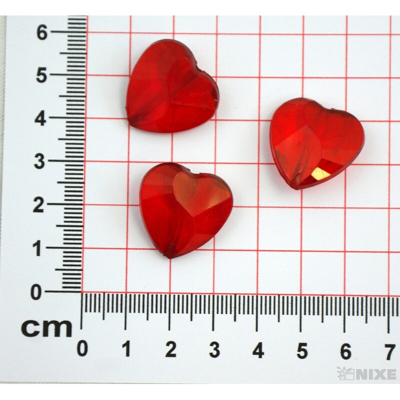 SRDCE NAVL. AKRYL 2cm 30ks*ČERVENÁ