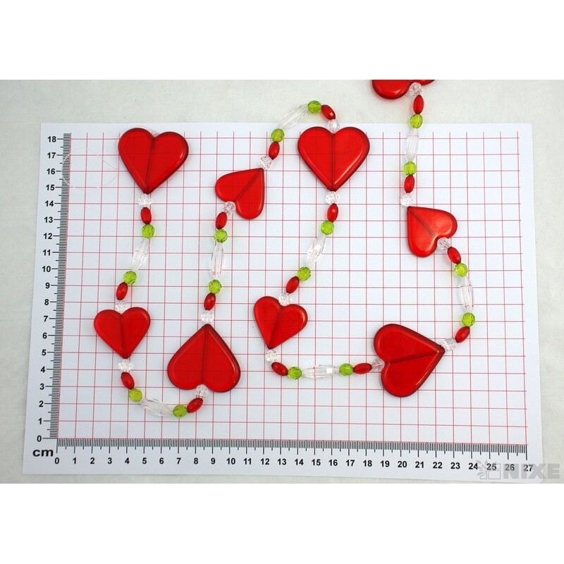 GIRLANDA SRDCE AKRYL 120cm*ČERVENÁ