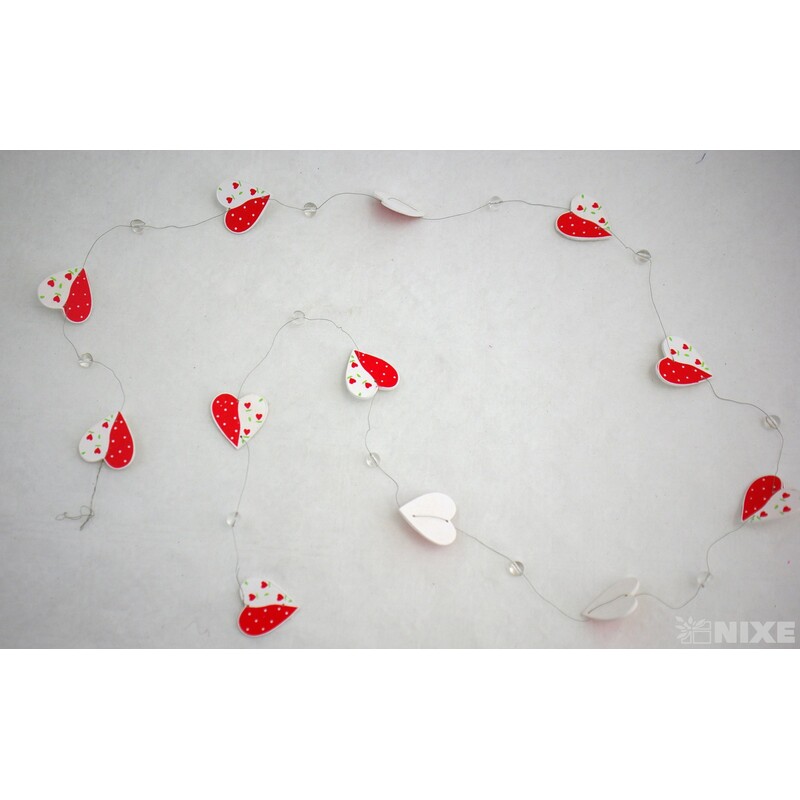 GIRLANDA SRDCE 120cm*ČERVENÁ