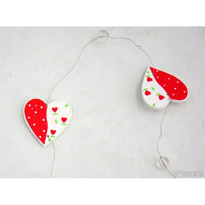 GIRLANDA SRDCE 120cm*ČERVENÁ